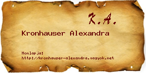 Kronhauser Alexandra névjegykártya